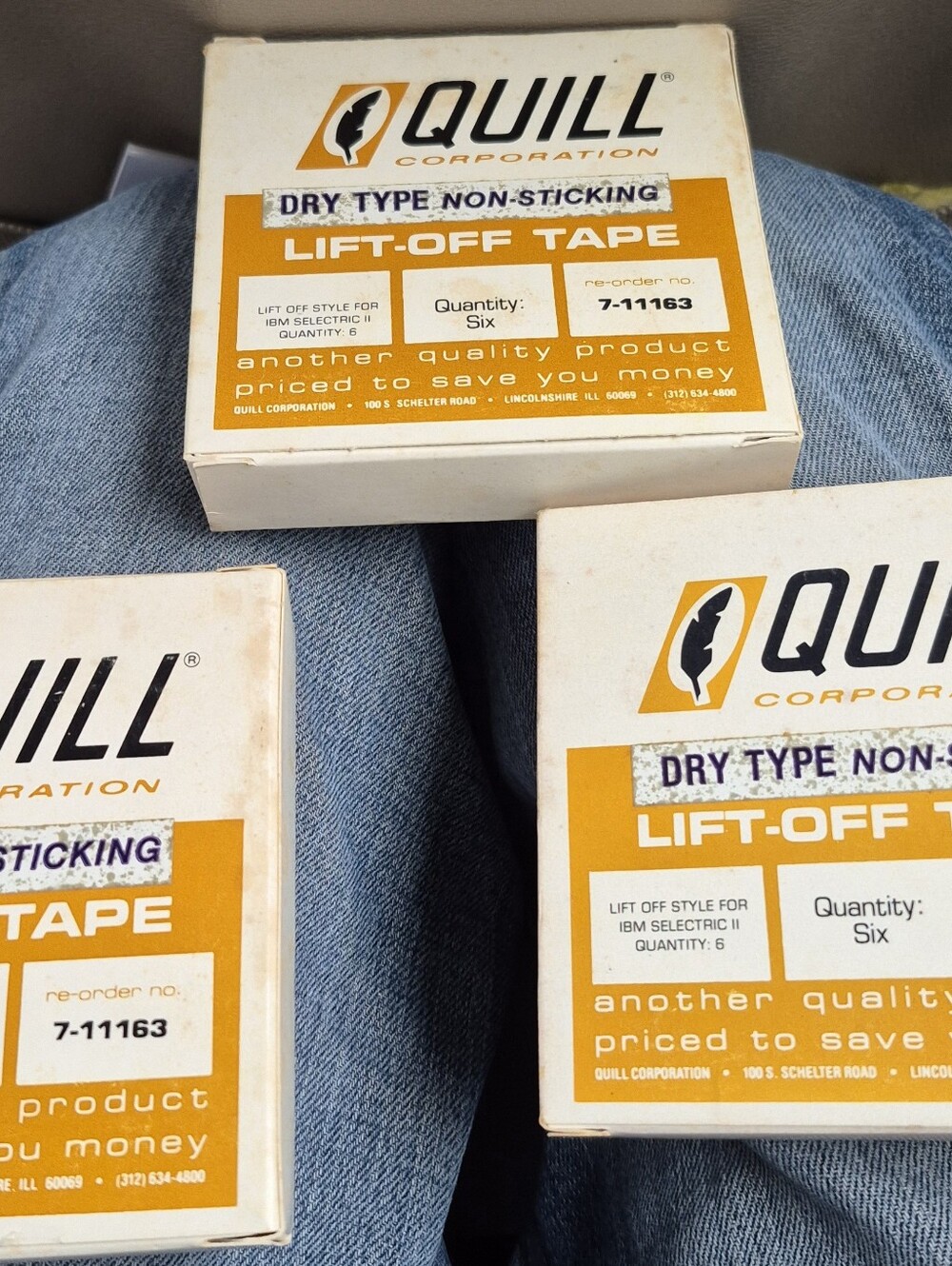 3 Boxes IBM Selectric II Quill Dry Type Non Stick Lift off correction tape